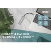 Digitus DA-70245 USB Hub 4 porty USB-A USB 3.2 Gen2 10 GBit/s s hliníkovým krytem tmavě šedá DA-70245