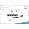 Digitus DA-70246 USB Hub 4 porty USB-A USB 3.1 Gen1 5 GBit/s s hliníkovým krytem tmavě šedá DA-70246