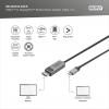 Digitus DB-300334-020-S DisplayPort / USB-C® adaptér [1x USB-C® - 1x zástrčka DisplayPort] černá stíněný, kulatý 2 m
