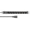 Digitus DN-95410-IT 19 palec zásuvková lišta pro datové skříně 1 U zásuvka s ochranným kontaktem hliníkový profil, pevná vestavba, vč. 2 kovových úchytů, s