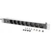 Digitus DN-95410-IT 19 palec zásuvková lišta pro datové skříně 1 U zásuvka s ochranným kontaktem hliníkový profil, pevná vestavba, vč. 2 kovových úchytů, s