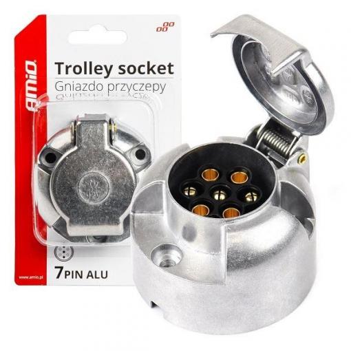 Hliníková zásuvka pro tažné zařízení 7 PIN AMIO, 50 mm