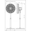 CasaFan AIROS ECO SILENT SW stojanový ventilátor 90 W (Ø x v) 44 cm x 1350 mm černá s dálkovým ovládáním, s časovačem, otočný, výškově nastaveitelné