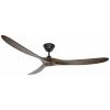 CasaFan ECO GENUINO 180 MS-NB stropní ventilátor 30 W (Ø x v) 1800 mm x 290 mm černá (matná) s dálkovým ovládáním, vhodný i pro zimní provoz