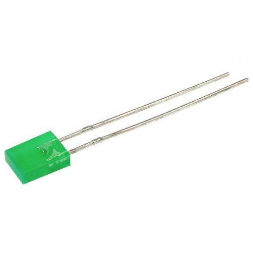 Kingbright LED s vývody zelená hranatý 2 x 5 mm 8 mcd 110 ° 25 mA 2.2 V