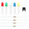 Quadrios sada LED červená, zelená, žlutá, modrá, studená bílá, teplá bílá 5 mm 20 mA, 30 mA 2 V, 3 V