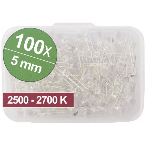 Quadrios sada LED teplá bílá 5 mm 30 ° 20 mA 3.0 V