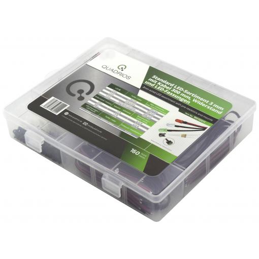 Quadrios sada LED červená, zelená, žlutá, modrá, studená bílá, teplá bílá 3 mm 20 mA 3.0 V