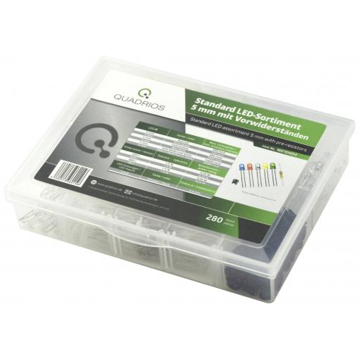 Quadrios sada LED červená, zelená, žlutá, modrá, studená bílá, teplá bílá 5 mm 20 mA 3.0 V