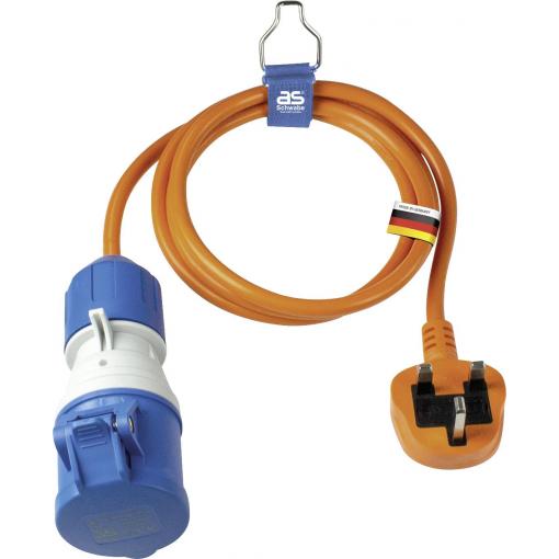 AS Schwabe 660486 napájecí kabelový adaptér, 16 A, oranžová, 1.5 m