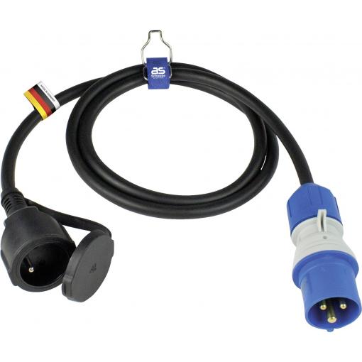 AS Schwabe 861408 napájecí kabelový adaptér, 16 A, černá, 1.5 m