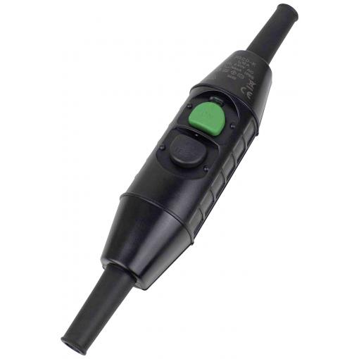 AS Schwabe 45400 mezizásuvka s proudovým chráničem PRCD-K 230 V černá IP55