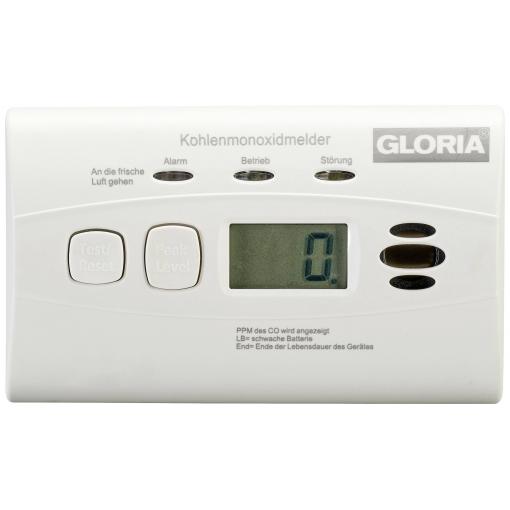 Gloria KO10D, 002518.5110 detektor oxidu uhelnatého vč. baterie s životností 10 let na baterii, detekce oxidu uhelnatého (CO)