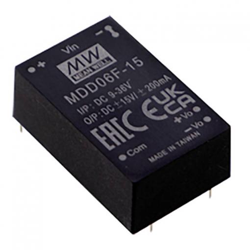 MEAN WELL MDD06F-05 DC/DC měnič napětí do DPS 600 mA 6 W Počet výstupů: 2 x Obsah 1 ks