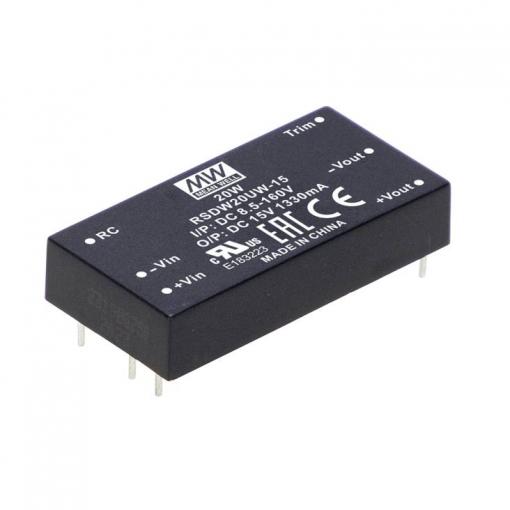 MEAN WELL RSDW20UW-12 DC/DC měnič napětí do DPS 1.67 A 20 W Počet výstupů: 1 x Obsah 1 ks
