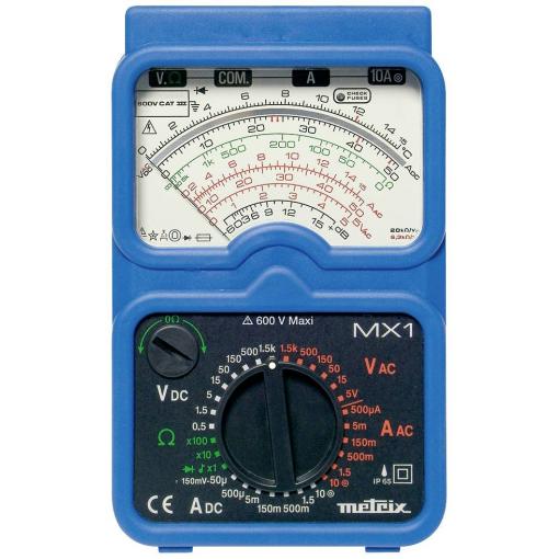 Metrix MX 1 multimetr analogový ochrana proti stříkající vodě (IP54), ochrana proti tryskající vodě (IP65) CAT III 600 V