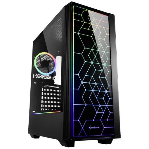 Sharkoon RGB LIT 100 midi tower PC skříň černá