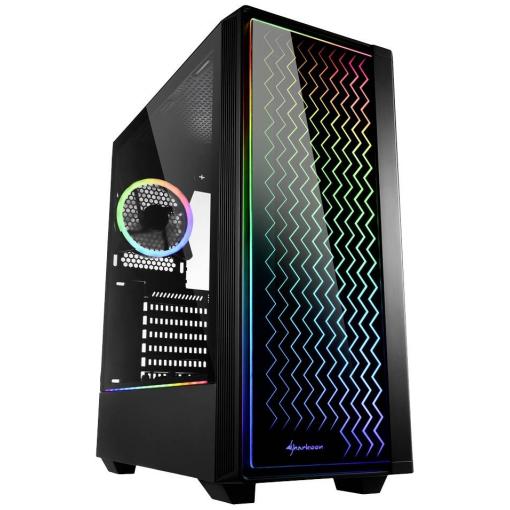 Sharkoon Sharkoon RGB LIT 200 - Tower - ATX - Seitenteil mit Fenster (gehärtetes Glas) midi tower PC skříň černá