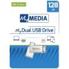 MyMEDIA My Dual USB 3.2 Gen 1 /USB C Drive 128GB USB flash disk 128 GB stříbrná 69271 USB 3.2 (Gen 1x1) , USB-C®