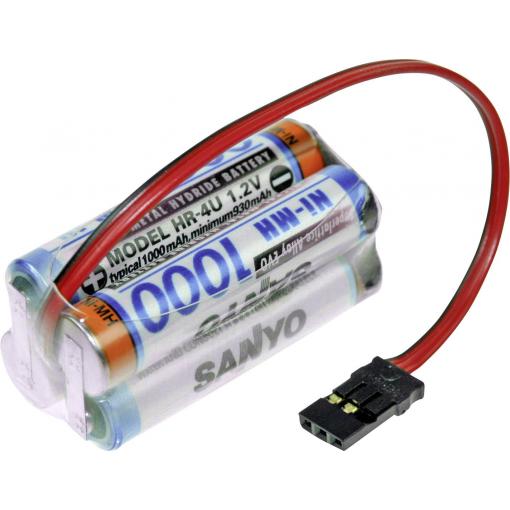 Panasonic Würfel F2x2 Graupner Akupack 4 x AAA s kabelem, se zástrčkou Ni-MH 4.8 V 1000 mAh