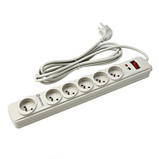 Přepěťová ochrana 6× zásuvka, 3 m, 10 A, 250 V