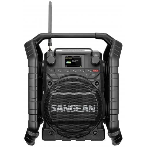 Sangean U-4X A500530 odolné rádio, DAB+, FM, Bluetooth, USB, AUX, NFC, s akumulátorem, vodotěšné, nárazuvzdorné, prachotěsné, NFC, s USB nabíječkou, černá