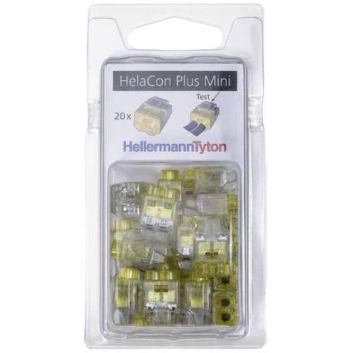 HellermannTyton 148-90054, HCPM-2-Blister-PC-CL/YE (20), kabelová svorka, 1.0-2.5 mm², kontakty 2, transparentní, žlutá, 20 ks
