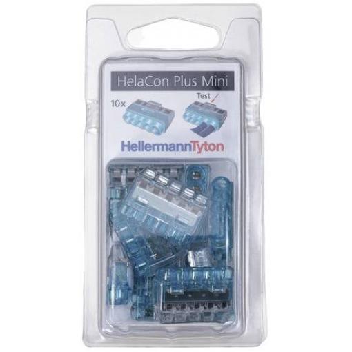 HellermannTyton 148-90057, HCPM-5-Blister-PC-BU/CL (10), kabelová svorka, 1.0-2.5 mm², kontakty 5, transparentní, modrá, 10 ks