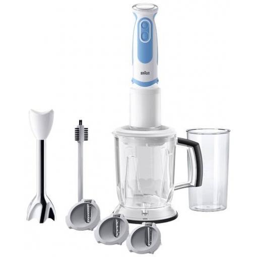 Braun 4191-MQ5260WHBL tyčový mixér 1000 W s odměrkou, s mixovací nádobou, funkce turbo bílomodrá