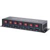 Renkforce RF-3269622 USB Hub 7 portů USB-A USB 3.0 5 GBit/s kovový ukazatel, lze spínat jednotlivě, pro montáž na zeď černá RF-3269622