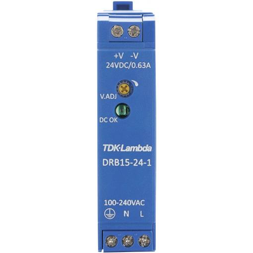 TDK-Lambda DRB15-24-1 síťový zdroj na DIN lištu  24 V/DC 0.63 A 15 W 1 x