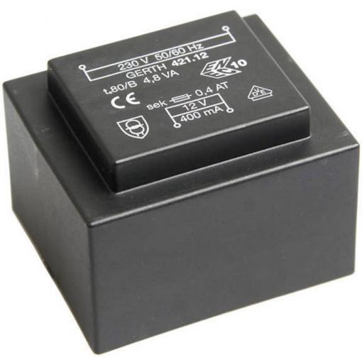 Gerth PT421201 transformátor do DPS 1 x 230 V 1 x 12 V/AC 4.80 VA 400 mA