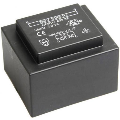 Gerth PT422402 transformátor do DPS 1 x 230 V 2 x 12 V/AC 4.80 VA 200 mA