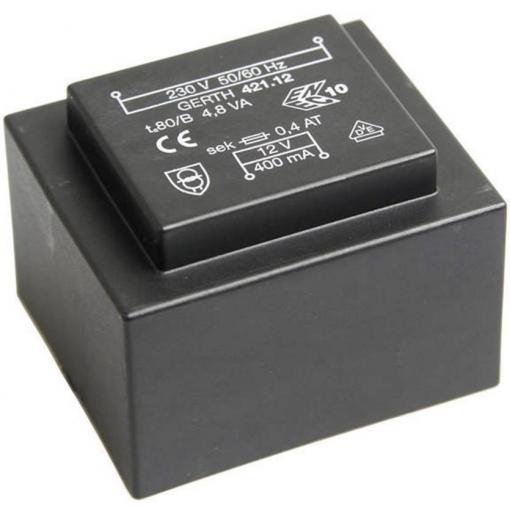 Gerth PT423002 transformátor do DPS 1 x 230 V 2 x 15 V/AC 4.80 VA 160 mA