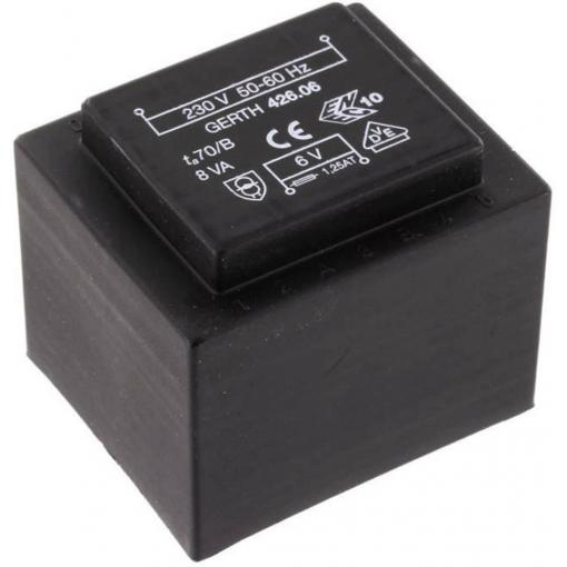 Gerth PTF420601 transformátor do DPS 1 x 230 V 1 x 6 V/AC 8 VA 1333 mA