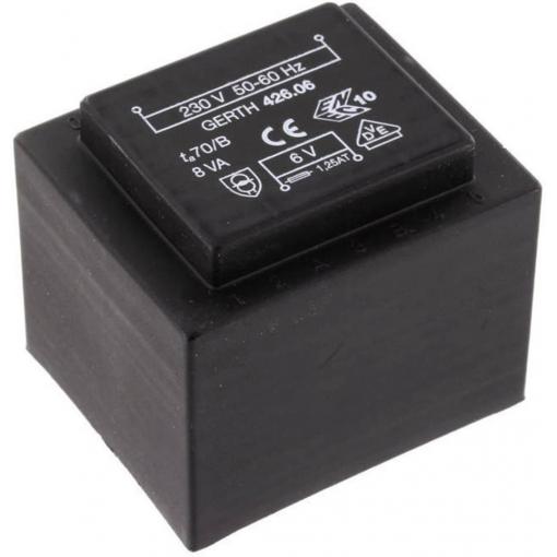 Gerth PTF421202 transformátor do DPS 1 x 230 V 2 x 6 V/AC 8 VA 666 mA