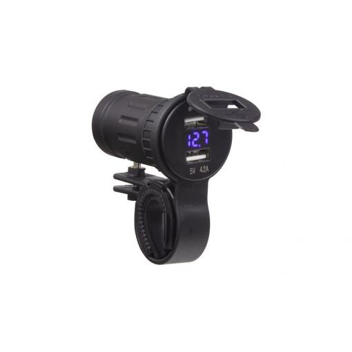 Nabíječka USB STU 34705 s voltmetrem na motocykl