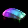 DELTACO GAMING WM89 herní myš bezdrátový optická bílá, transparentní 6 tlačítko 10000 dpi odnímatelný kabel, s podsvícením, integrovaný scrollpad, nabíjecí