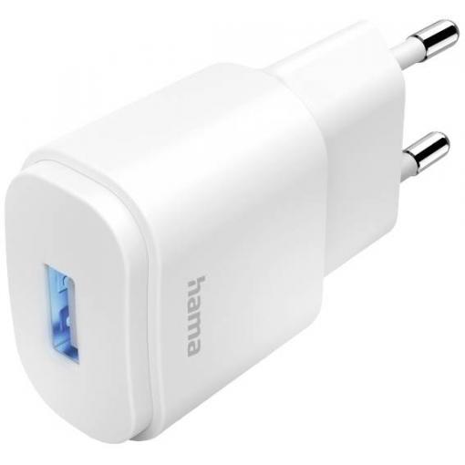 Hama USB nabíječka, 1x USB A , 6.00 W, bílá
