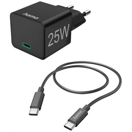 Hama USB nabíječka, 1x USB-C®, 25.00 W, černá