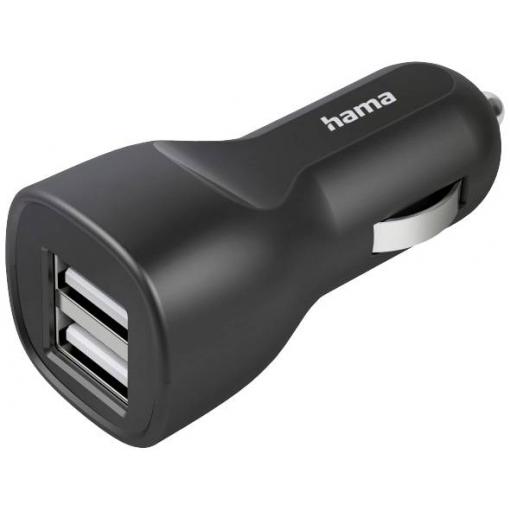 Hama USB nabíječka, Nadproudová ochrana, Rychlonabíječka, auto-detect, 2x USB A, 12.00 W, černá