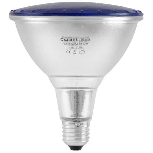 Omnilux 88081882 LED E27 15 W modrá (Ø x d) 121 mm x 135 mm 1 ks