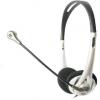 Renkforce Headset otevřená (On Ear) kabelová stereo černá, stříbrná regulace hlasitosti Počítače