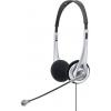 Renkforce Headset otevřená (On Ear) kabelová stereo černá, stříbrná regulace hlasitosti Počítače
