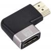 SpeaKa Professional SP-11302008 HDMI adaptér [1x HDMI zástrčka - 1x HDMI zásuvka] černá, stříbrná UHD 8K @ 60 Hz, UHD 4K @ 120 Hz 90° zatočeno doleva