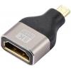 SpeaKa Professional SP-11302016 HDMI adaptér [1x micro HDMI zástrčka D - 1x HDMI zásuvka] černá, stříbrná UHD 8K @ 60 Hz, UHD 4K @ 120 Hz