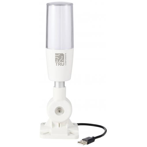 TRU COMPONENTS TC-ONN-M4T-USB signální sloupek se sirénou LED červená, žlutá, zelená, modrá, bílá, Azurová, magenta 1 ks
