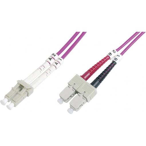 Digitus DK-2532-01-4 optické vlákno optické vlákno kabel 1.00 m fialová [1x zástrčka LC - 1x zástrčka SC] 50/125 µ Multimode OM4