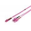 Digitus DK-2532-03-4 optické vlákno optické vlákno kabel 3.00 m fialová [1x zástrčka LC - 1x zástrčka SC] 50/125 µ Multimode OM4