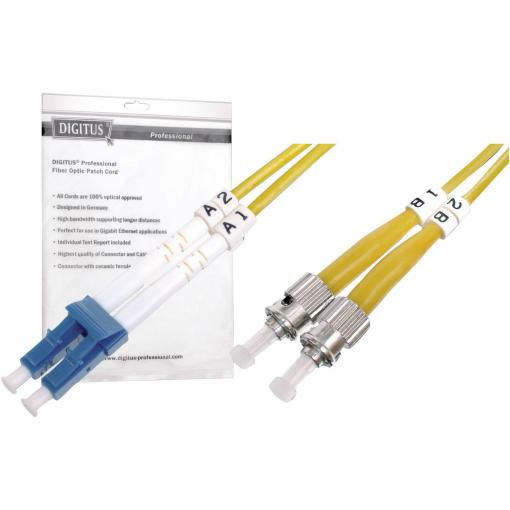 Digitus DK-2931-02 optické vlákno optické vlákno kabel 2.00 m žlutá [1x zástrčka LC - 1x ST zástrčka] 9/125 µ Singlemode OS2